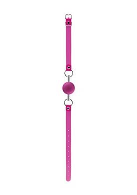 Bad Romance Pink Translucent Mouth Gag with Metal Tube - Ballknebel / Mundknebel verstellb