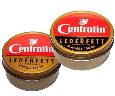 (2,25?/100ml) Centralin Lederfett farblos & schwarz Lederpflege 150ml#WS