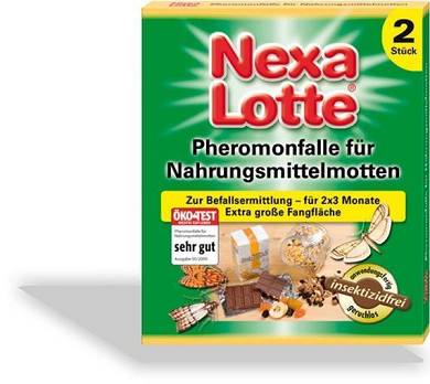 Nexa-Lotte Pheromonfalle für Nahrungsmittelmotten 2 Stück Mottenfalle Motten Fal