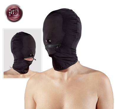 Eng anliegende Kopfmaske mit Reiverschluss
