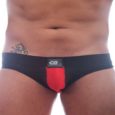 GB2 Stuart Jock Brief Mesh Underwear Black/Red