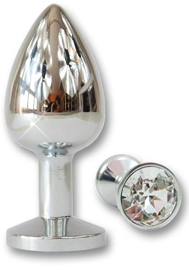 7,5 x 3 cm JEWEL Edelstahl-Plug crystal