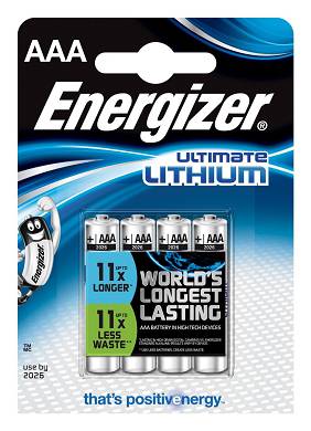 20 Energizer Ultimate Lithium AAA Micro LR03 AM4 MN2400 Ø10,0 x 44,5mm