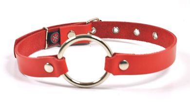 Leder Mundknebel mit ffnungsring - modifiziert ROT