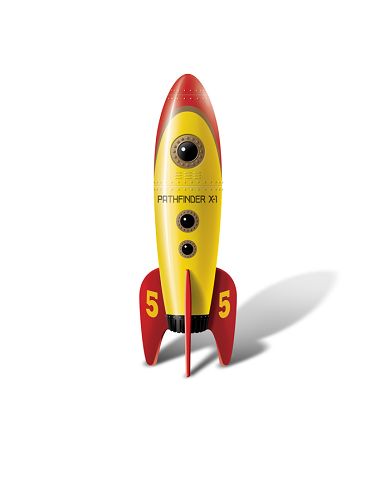 Big Teaze Toys vibrierende Rakete Gelb, 12,5 x 2,5 cm