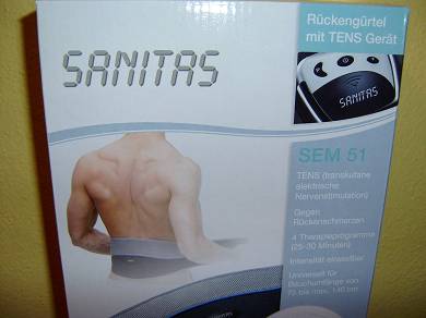 Sanitas SEM 51 *Rcken Massage Grtel mit TENS Gert *Elektrostimulation 