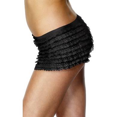 Fever ? Short fr Damen, in Schwarz mit Spitze