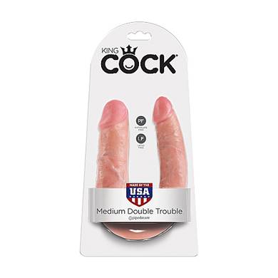 King Cock Medium Double Trouble Flesh