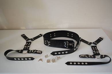 BlackRuBB Latex Fessel Set *abschliessbar* Maanfert. Rubber Gummi Bondage Leder
