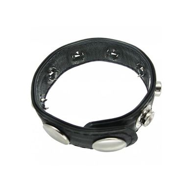 STRICT - Leder Cockring mit Druckknöpfen und Spikes