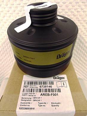Dräger Zivilschutz CBRN ABC Filter - lagerfähig bis 2025 - mit DIN EN Gewinde