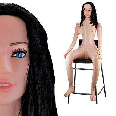 Sitzende Dunkelhaarige Liebespuppe Aufblasbare Sexpuppe aus 100% Latex