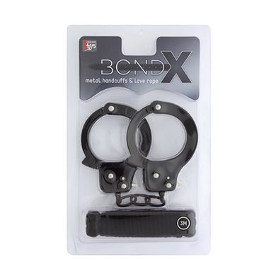 BondX Handschellen aus Metall und Liebesseil (3 m)