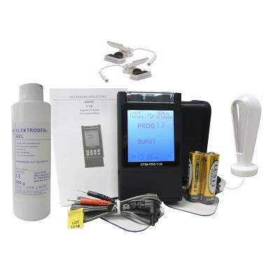 REIZSTROM- SET aus TENS Gerät, Vaginalsonde, Estim Klammern, Gel T20-10017