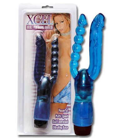Jelly Doppel Reizarm Vibrator -Xcel- in Blau