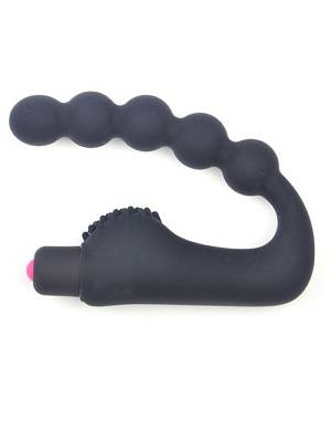 Black Silicone Vibrating Anal Beads