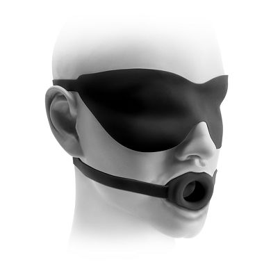 Pipedream Mundknebelring und Maske schwarz
