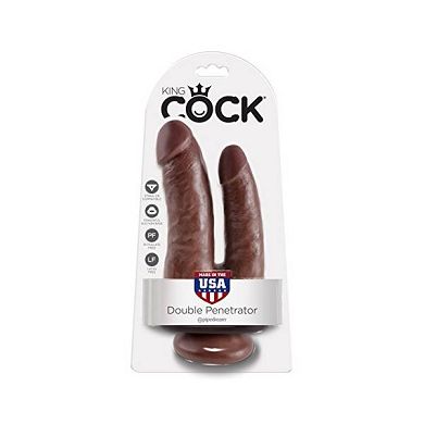 Pipedream King Cock - Doppel Dildo - mit Saugnapf - braun - 22 cm Länge