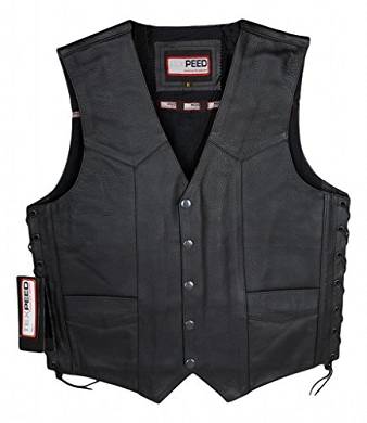 Texpeed - Herren - Motorradweste aus Leder - Größen S-10XL