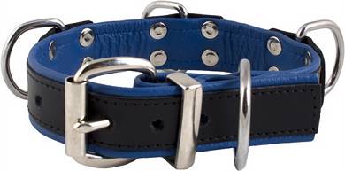 Halsfessel 4 D-Rings Blue