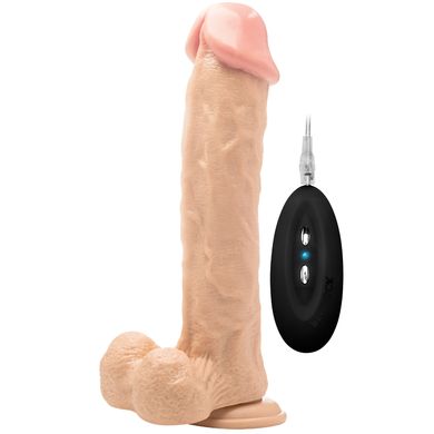 29,5 x 6,3 cm REALROCK Vibrator - mit Hoden skin