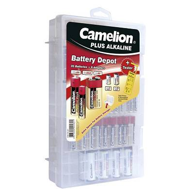 CM-FA-01 Familien-Box 29-teilig 20 Batterien+Adapter+Batterietester von Camelion