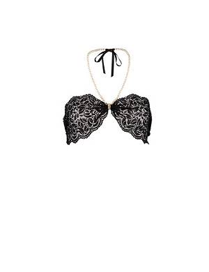 TOP Perlen-BH - wandelbar zum Top im Bandeau-Stil (A/B Cups) schwarz