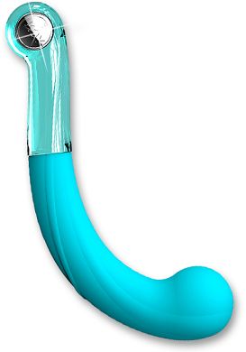 22 x 3,5 cm Glasdildo KEY Comet pearl blue