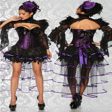 Burlesque Volant Rock aus Tüll und Satin