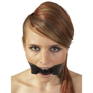 Latex Mundknebel schwarz