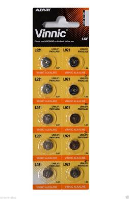 10 x Knopfzellen Alkaline Uhrenbatterien Vinnic AG6 LR921LR69 371 SR921W