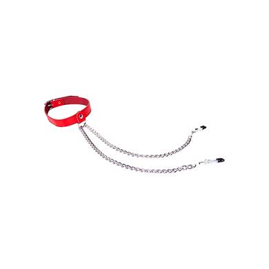 Roter Kragen mit Nippelklemmen