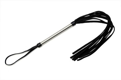 Leder Peitsche mit Edelstahlgriff DELUXE