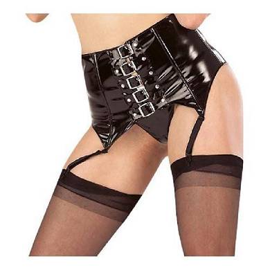 Lack Straps breit schwarz