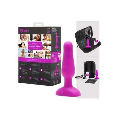 9 x 2 cm b-Vibe novice Vibro-Plug fuchsia