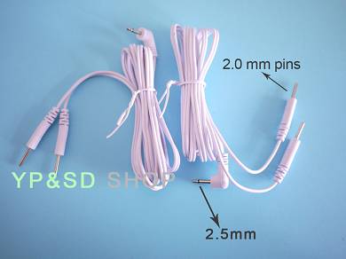 2x Elektrodenkabel für TENS EMS Reizstrom Geräte 2.5mm Stecker Electroden Kabel