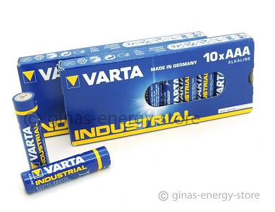 20 x VARTA Industrial AAA Micro MN2400 IN2400 LR03 im Spenderstreifen