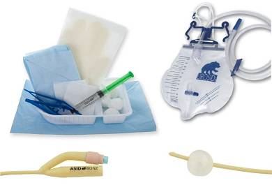  steriles Katheterset mit Urindrenage 90 cm / 2000 ml. Latexkatheter 5 - 10 ml 