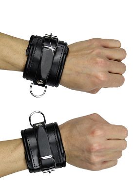 Premium - Handfesseln aus weichem Leder - schwarz
