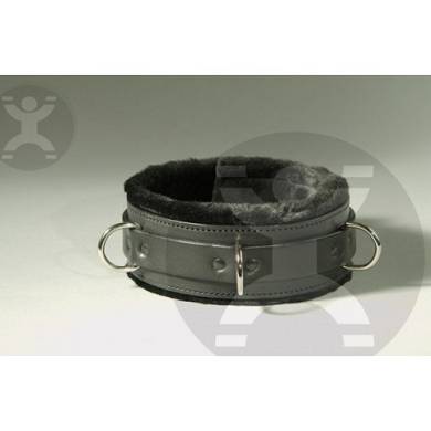 Leder Halsband mit Plsch