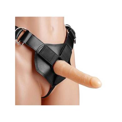 Strap-on Harness mit drei Ringen in Schwarz