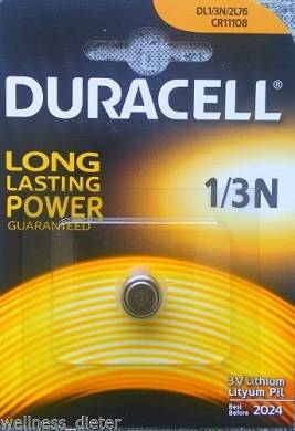 2 Stück Duracell DL1/3N 3V CR1/3N Lithium (K58L)Einzel im Blister