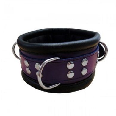 Leder Halsfessel in Lila 6,5cm breit