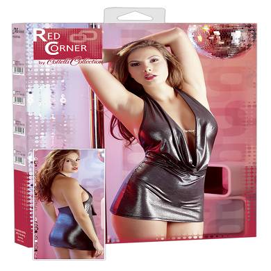 Minikleid mit tiefem Wasserfall-Ausschnitt