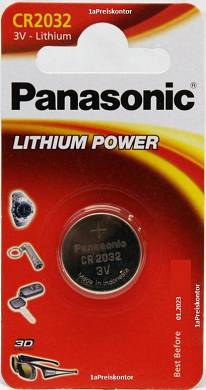 Batterie Knopfzelle CR 2032 Panasonic Lithium 3V  MHD_2023 - Blister