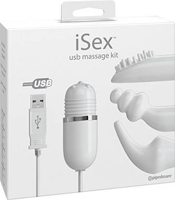 Pipedream iSex - USB Massage Set - wei - 2.5 cm Länge