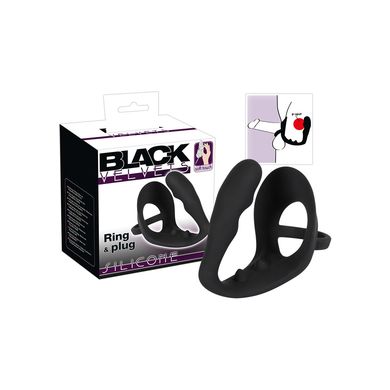 Black Velvets Ring + Plug 100% Silikon black