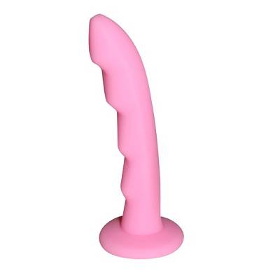 Strap-on Dildo aus Silikon in Pink