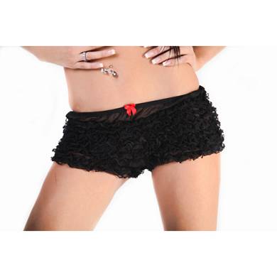 Ruffle Shorts Schwarz