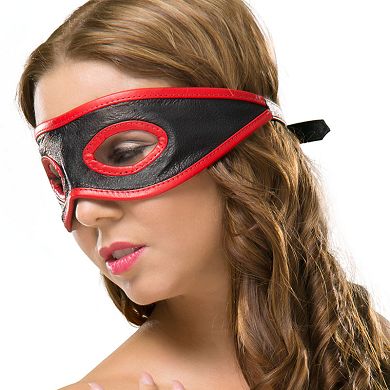 Offene Leder-Maske mit roten Sumen